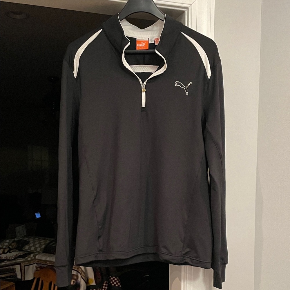 Puma Black and White Zip-Up Top